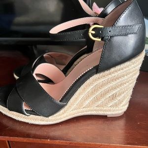 J. Crew leather cross strap espadrille wedge sandal